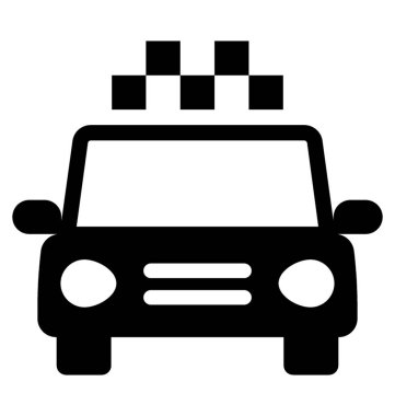  Polis Sedan glif vektör simgesi