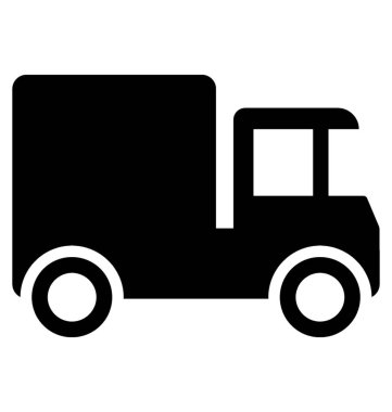  Lojistik kamyonu glif vektör simgesi