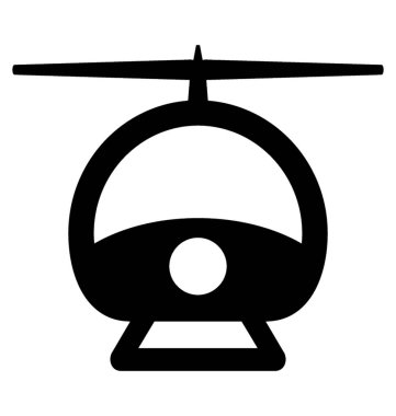  Helikopter glif vektör simgesi