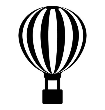  Hava Balon glif vektör simgesi