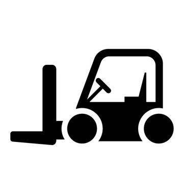  Forklift kamyon glif vektör simgesi