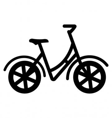  Bisiklet glif vektör simgesi