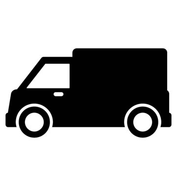  Lojistik kamyonu glif vektör simgesi