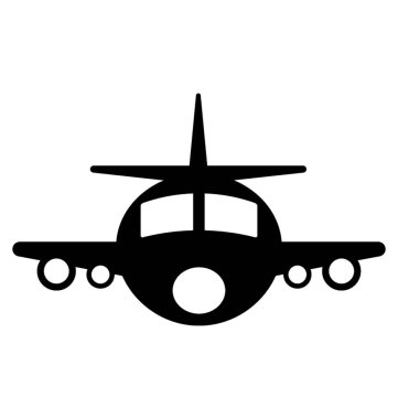  Uçak glif vektör simgesi