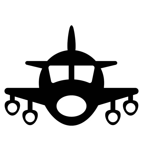 Avião Glyph Vector Icon — Vetor de Stock