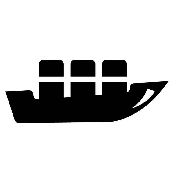 Vector de glifos de barco de vapor Icono — Vector de stock