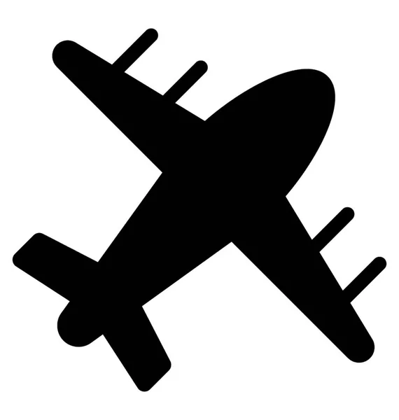 Avión Glifo Vector Icono — Vector de stock