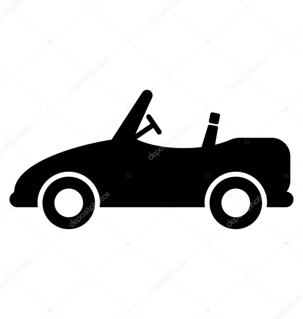  Roofless Car Glyph Vector Icon