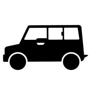  Jeep glif vektör simgesi