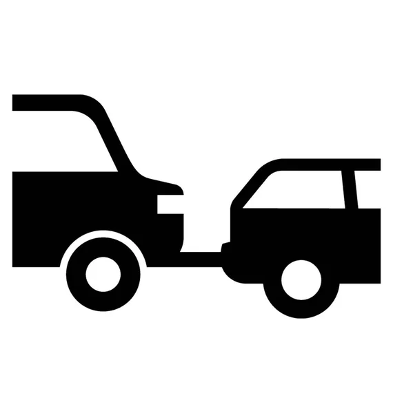 Towing Car Glyph Vector Icon — Stock Vector