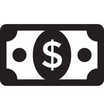  banknot vektör simgesi