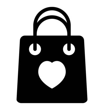  Alışveriş çantası glif vektör simgesi