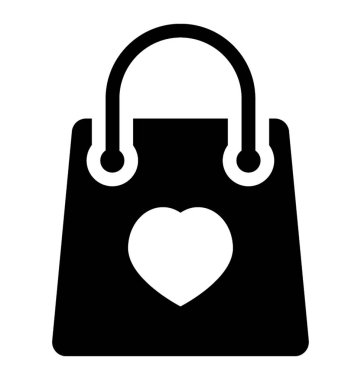  Alışveriş çantası glif vektör simgesi
