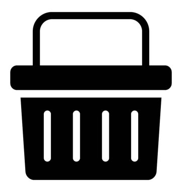 Sepet glif vektör simgesi