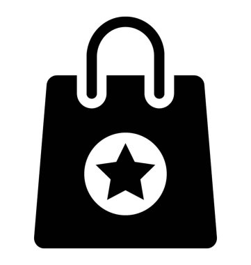  Alışveriş çantası glif vektör simgesi