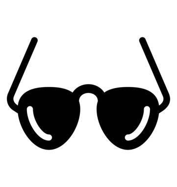  Gözlük glif vektör simgesi