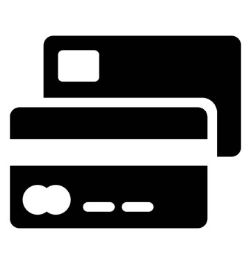  Kredi kartı glif vektör simgesi