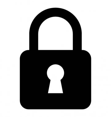  Kilit glif vektör simgesi