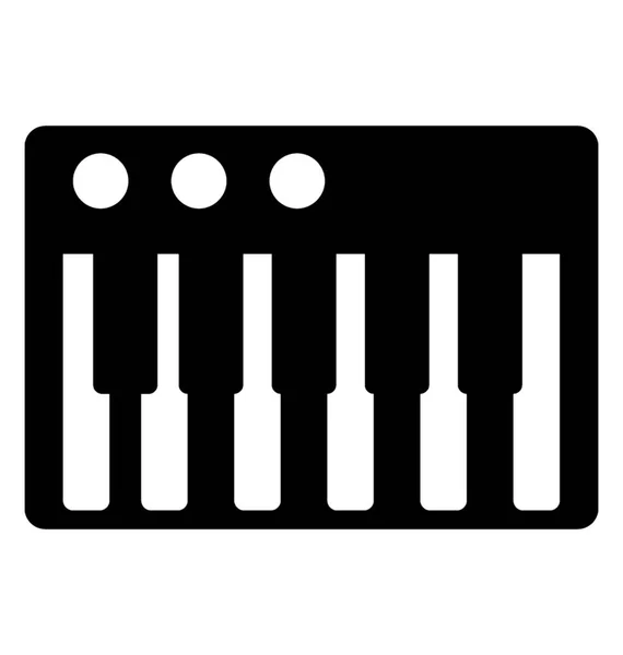 Klaviertasten Glyphen-Vektorsymbol — Stockvektor