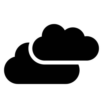  Bulut glif vektör simgesi 