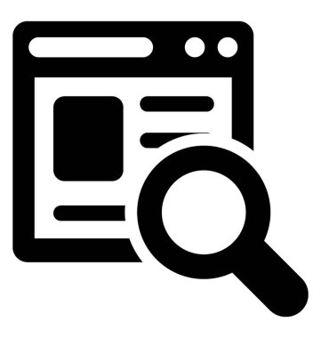  Arama glif vektör simgesi 