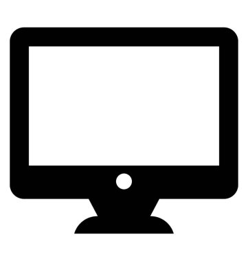  Monitör glif vektör simgesi 