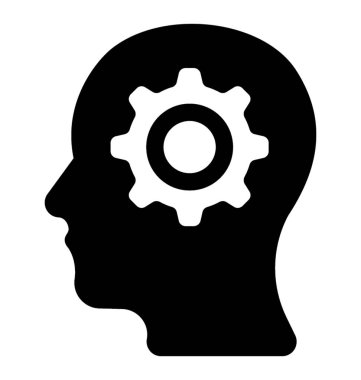  Beyin fırtınası glif vektör simgesi 