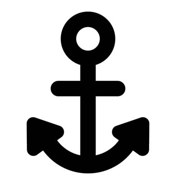  Çapa glif vektör simgesi 