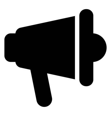  Megafon glif vektör simgesi 