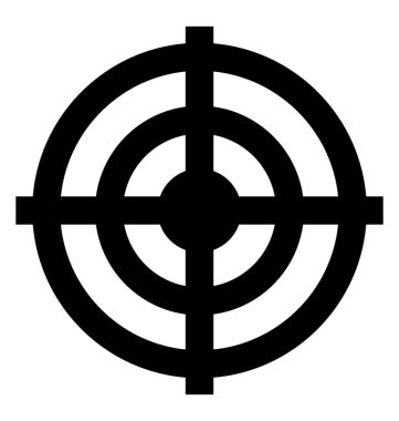  Hedef Glyph Vektör Simgesi 