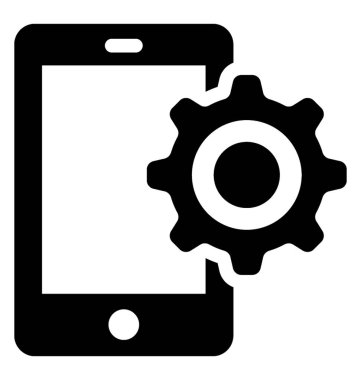  Mobil geliştirme glif vektör simgesi 