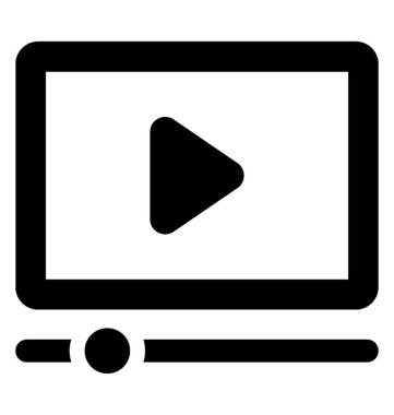  Multimedya glif vektör simgesi 