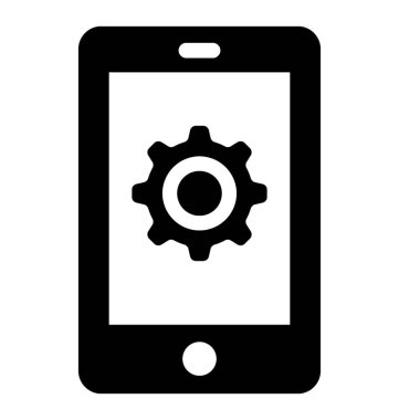  Mobil geliştirme glif vektör simgesi 