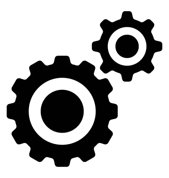 Cog Glyph Vector Icon — Stock Vector