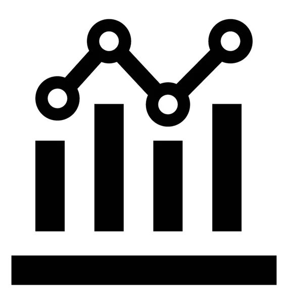 Graph Glyph Vector Icon — Stock Vector