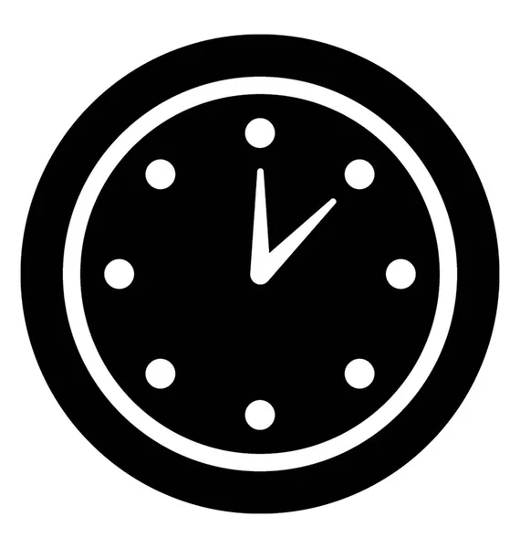 Reloj Glifo Vector icono — Vector de stock