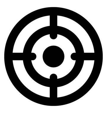  Hedef Glyph Vektör Simgesi 