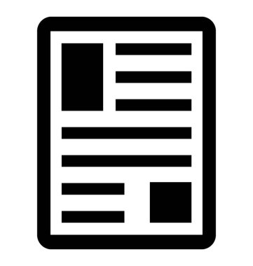  Makale glif vektör simgesi 