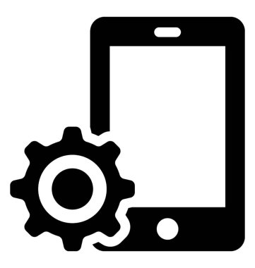  Mobil geliştirme glif vektör simgesi 