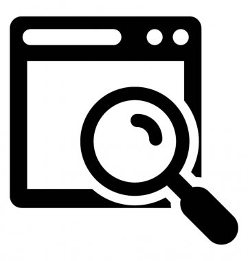  Arama glif vektör simgesi 