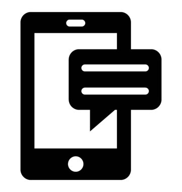  SMS glif vektör simgesi 