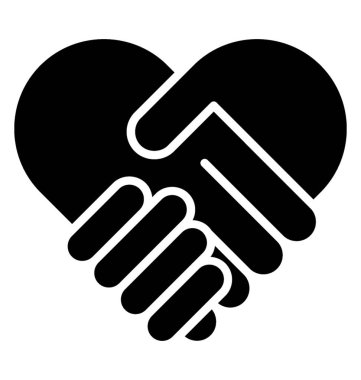  El glif vektör simgesi sallamak 