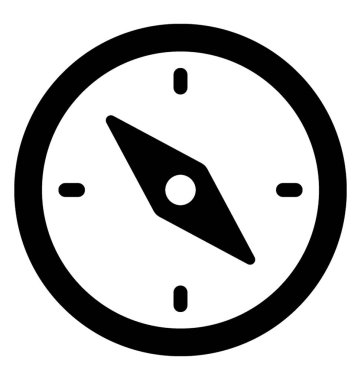  Pusula glif vektör simgesi