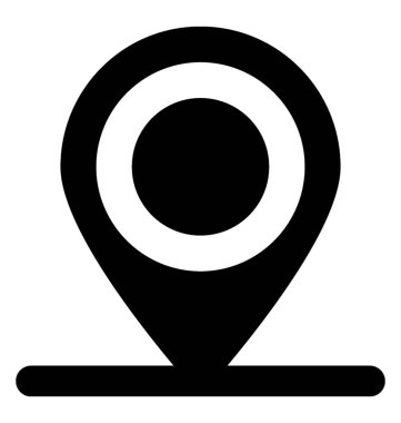  Harita PIN glif vektör simgesi 