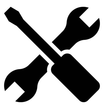  Teknik Servis glif vektör simgesi 