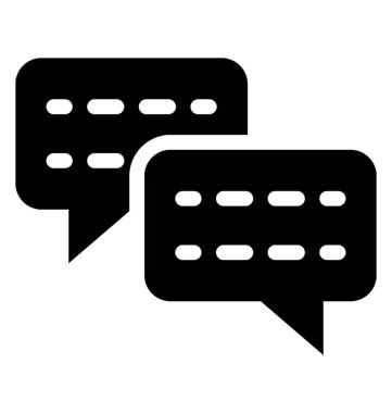  Sohbet glif vektör simgesi 