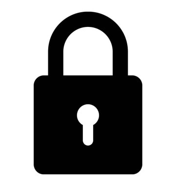  Kilit glif vektör simgesi 