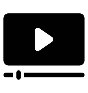  Multimedya glif vektör simgesi 