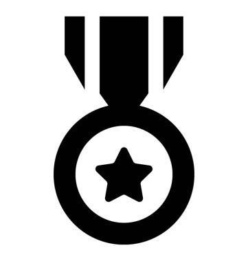  Madalya glif vektör simgesi 