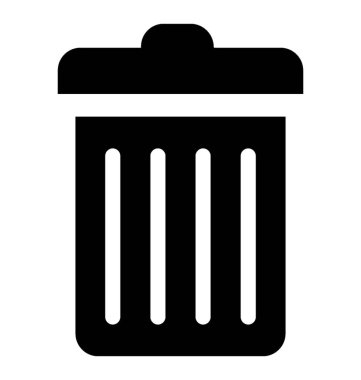  Çöp Kovası glif vektör simgesi 